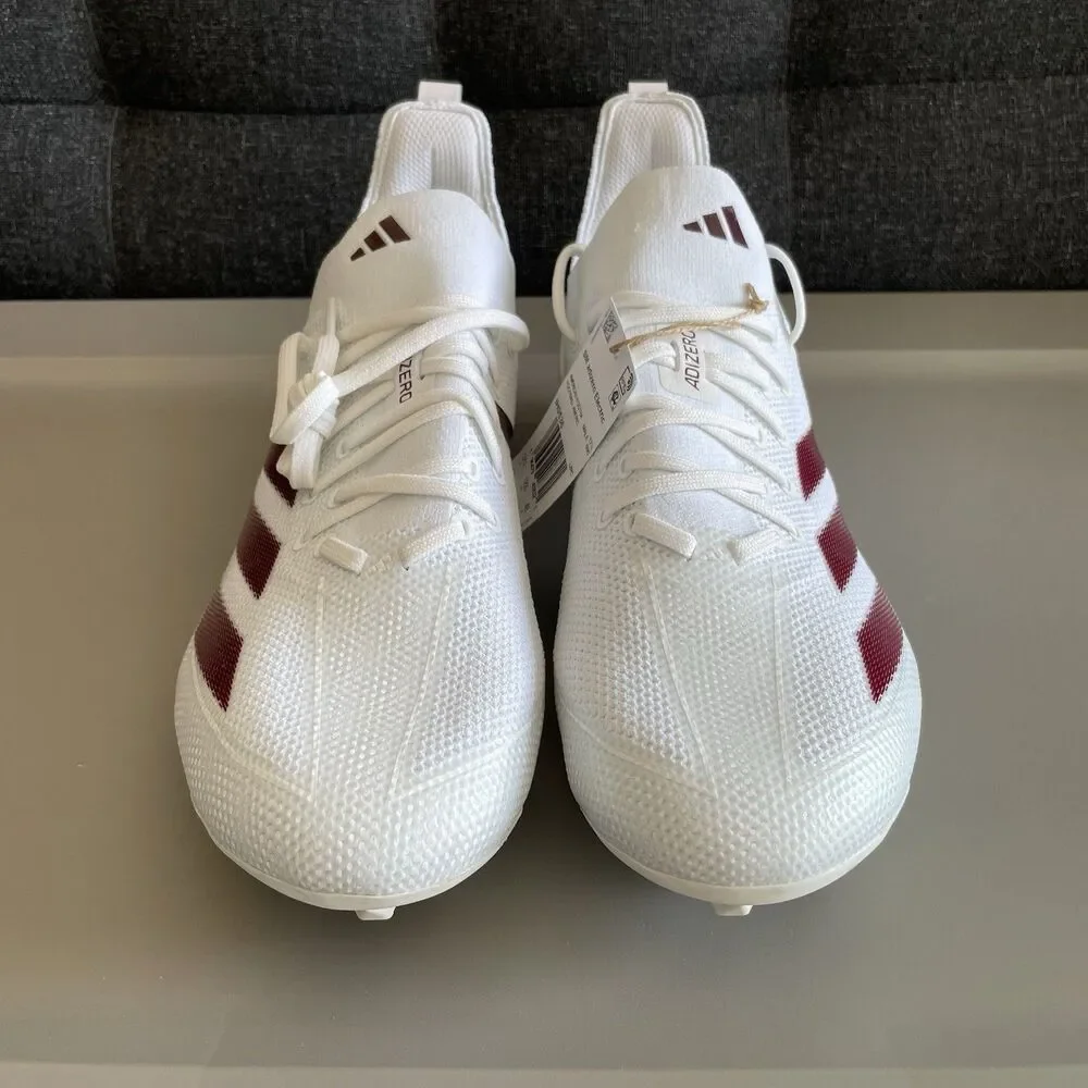adidas Men’s Size 11 - ADIZERO ELECTRIC+ FOOTBALL CLEATS White/Maroon NEW